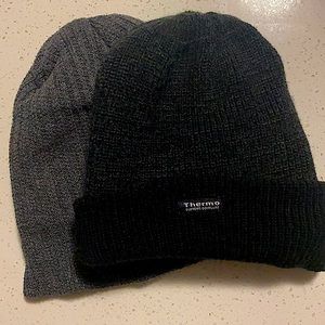 Black THERMO Beanie Hat + FREE Grey Beanie Hat